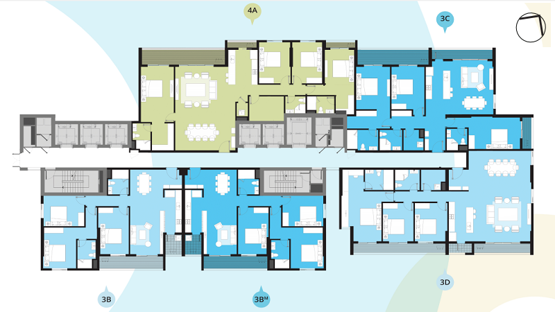 Layout thiết kế căn hộ từ tầng 28 đến tầng 33