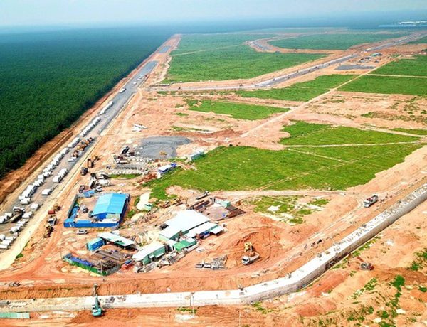 Một khu vực thi công thuộc khu vực thực hiện dự án sân bay Long Thành