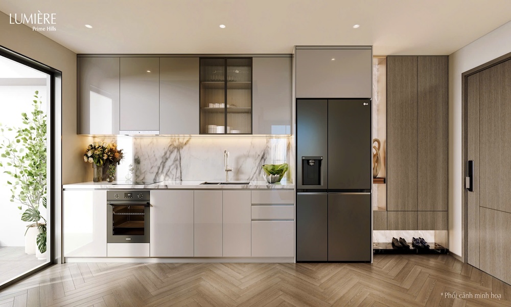 Thiết kế khu bếp nấu chung cư Lumiere Prime Hills