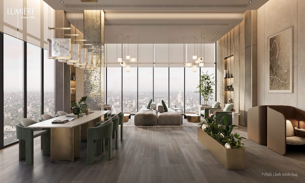 Sảnh đón tiếp sang trọng Chung cư Lumiere Prime Hills