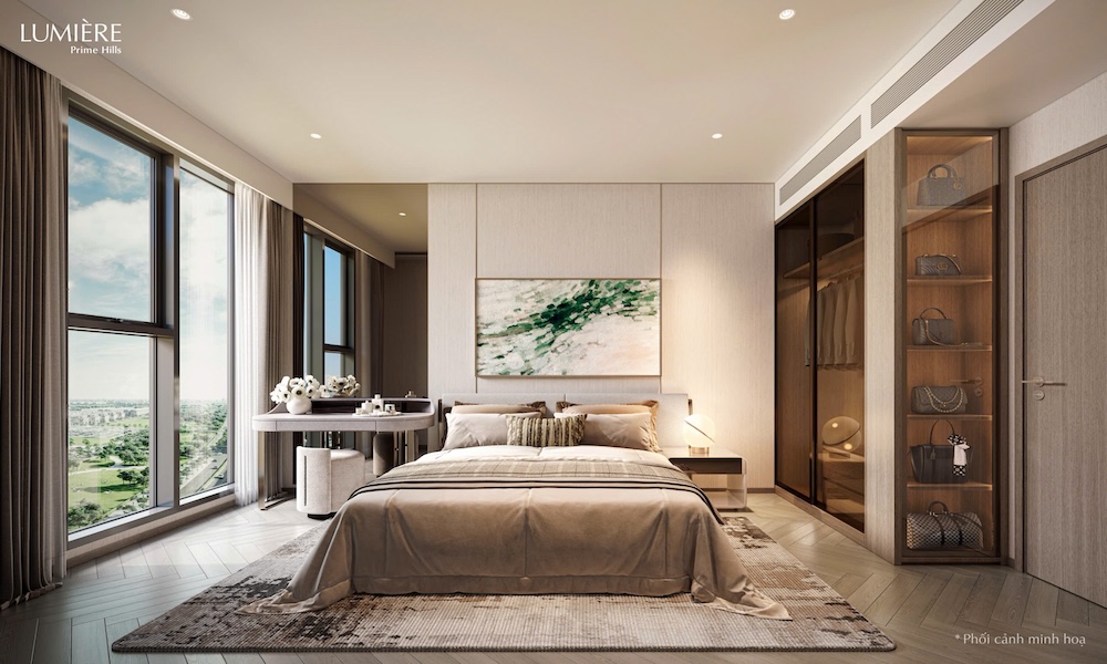 Thiết kế phòng ngủ lớn chung cư Lumiere Prime Hills
